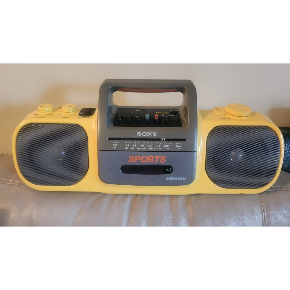 Vintage Sony Sports Boombox CFS-904 Mega Bass Portable Radio Cassette Player